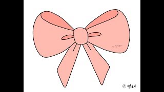 빨간리본 그리기 How to Draw Red ribbon #15