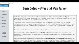 Setting Up EQ Web Sort Web Page Files 2025