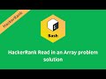 HackerRank Read in an Array problem solution | Linux Shell problems solutions | Programmingoneonone
