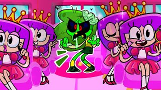 💗Pink Princess VS Green Zombie witch 💚 Rich Vs Broke Cartoon for Kids