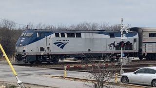 Amtrak Train 821 (Late) with OLS Trailing at Haslet, TX (December 17, 2024)