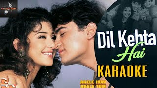 DIL KEHTA HAI//KARAOKE WITH LYRICS//AKELE HUM AKELE TUM//KUMAR SANU & ALKA YAGANI