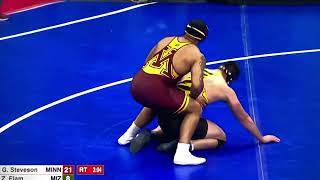 Minnesota Gable Steveson Leap Frogs Elam Missouri Wrestling NCAA Tournament 3/17/2022