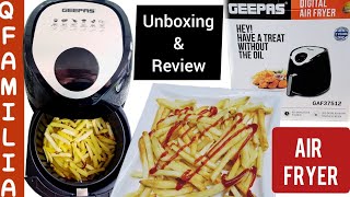 GEEPAS Digital Air Fryer, GAF37512 | Unboxing \u0026 Review of Air Fryer 2020 | French Fries in Air Fryer