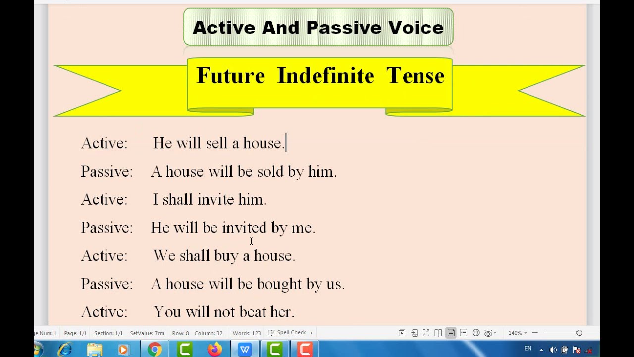 Active Passive Voice Future Continuous Tense Exercises