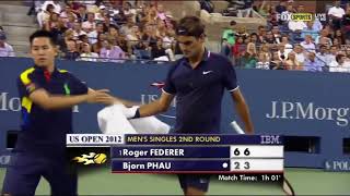 US Open 2012 Roger Federer vs Bjorn Phau