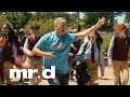 Mr. D dances to work