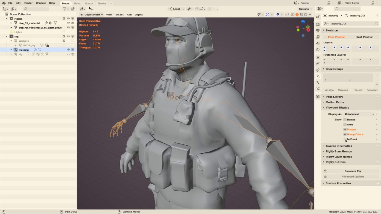 Blender How-to Quickly Tweak The Human Meta-rig From Rigify Add-on ...