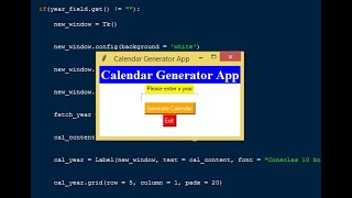 Simple Calendar Generator App in Python