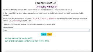 Project Euler 021 - Amicable Numbers