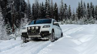 A full day of crushing pow in our overland Audi Q7