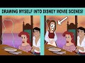 Drawing Myself into Three Disney Movie Screen Captures!