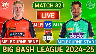 🔴Live: Melbourne Renegades vs Melbourne Stars | MLS vs MLR | BBL Live Match Today #cricketlive