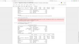 Regression Analysis StatsModel