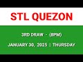 stl quezon 3rd draw result today 8pm draw evening result philippines january 30 2025 thursday