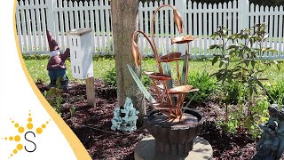 Sunnydaze Copper Flower Petals with Five Tier Leaves Outdoor Fountain - 34 Inch - WNC-429