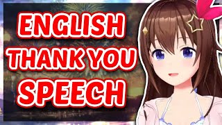 Sora gives a thank you speech in PERFECT CUTE ENGLISH! (5th Anniversary) 【ENG Sub Hololive】