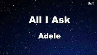 All I Ask Adele Karaoke No Guide Melody Instrumental
