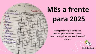 Mês à frente para 2025/ Planejamento financeiro