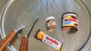 Ice Cream Rolls - nutella spread, nutella B-ready and nutella \u0026GO! chocolate ice cream thai food