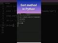 Sort method in Python #python #programming