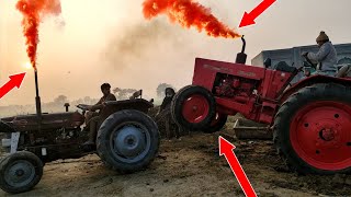 Powerful Tractors are pulling trailers in turns | Belarus farmer Tractor are emitting a lot of smoke