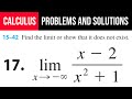 17. Find the limit or show that it does not exist. lim(x→-∞)⁡(x-2)/(x^2+1)