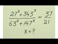 Russian l Hard Exponential Olympiad Math Problem l find value of x=?