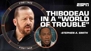 Tom Thibodeau is in a 'WORLD OF TROUBLE' 😧 Stephen A. reacts to Mikal Bridges' comments | First Take