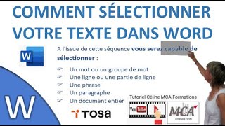 tuto céline mca comment sélectionner police de caractère dans word