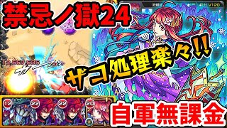 【モンスト】〈禁忌の獄24〉グングニルαでクエスト崩壊！自軍無課金編成で楽々攻略！※強化基準の掲載あり【ふうや】