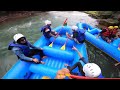 tourists enjoying rapid at koyna river rafting