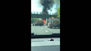 Bus engulfed in flames on Garden State Parkway