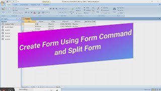 Create Form Using Form Command and Split Form
