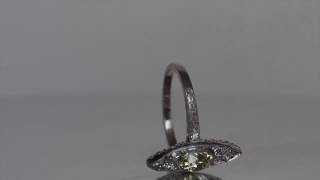 Circa 1920s Art Deco Navette Shape GIA Certified 1.10ct Diamond Engagement Ring