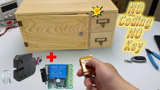 How to Use Electronic Door Lock and KR1201 433MHz RF remote control switch 12V relay DIY Remote Lock