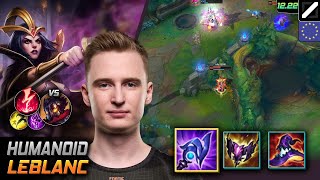 Humanoid Mid LeBlanc Build Luden's Tempest Electrocute - LOL EUW 12.22