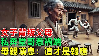 民間故事：女子背叛父母，私奔堂哥惹禍端，母親嘆息：這才是報應