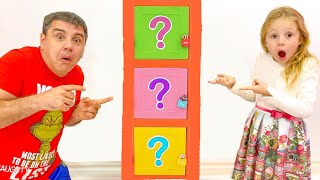 Nastya and dad - fun competitions and challenge with toys