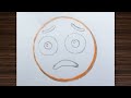 how to draw emoji mixing anguished face flushed face easy sketch artfun drawing dare