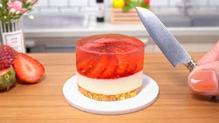 🔴[ライブ]🔴 世界最小いちごのレアチーズケーキの作り方 | 食べられるミニチュアフード | No-Bake Strawberry Cheesecake Miniature | Chibisekai