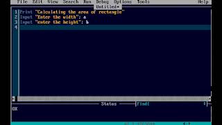 Calculating the area of rectangle in QBasic