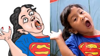 Zuni and Family | Keysha Play Filling Water in Balloons Daddy Finger Diana Roma Show Crazy Funarts