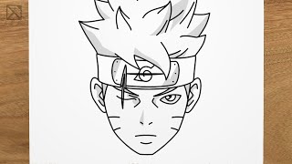 How to draw BORUTO (Naruto) step by step, EASY