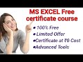 MS EXCEL | 100% FREE | WITH CERTIFICATE