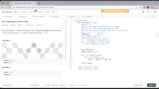 LeetCode 96: Unique Binary Search Trees (python dynamic programming solution)
