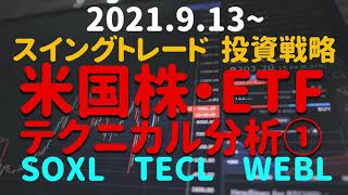 【手法見せます】SOXL・TECL・WEBL  スイングトレード投資戦略① 最新チャート テクニカル分析 2021年9月13日～