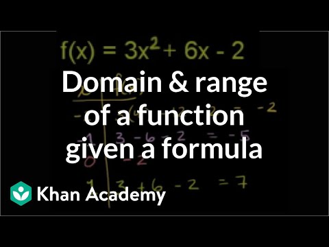 Domain and range of a function given a formula | Algebra II | Khan Academy Domain and range of a function given a formula | Algebra II | Khan Academy