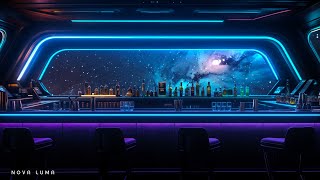 Galaxy Bar Dreams | Cosmic Ambience, Gentle Rain \u0026 Soothing Jazz Sounds 🌌🍷