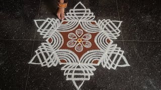 Margazhi madham special kolam | Easy Padi kolam with 5x3 dot | Dhanurmasam mugulu | Rangoli Kolangal